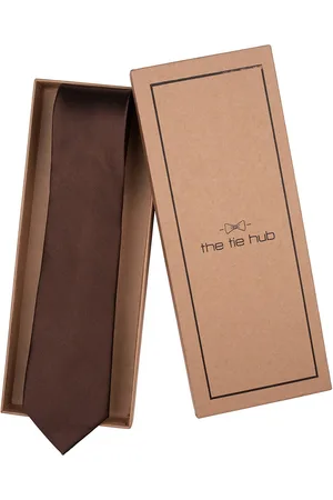 The Tie Hub Men Silk Solid Broad Tie