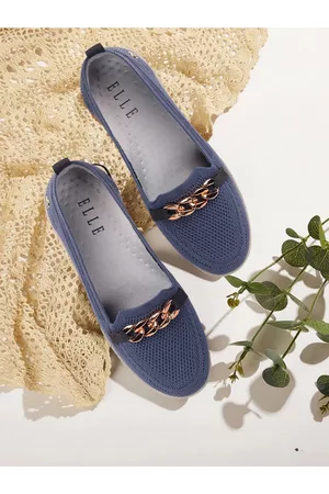 Elle Women Blue Textured Derbys