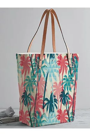 Lychee bags Floral Printed Oversized Structured Tote Bag