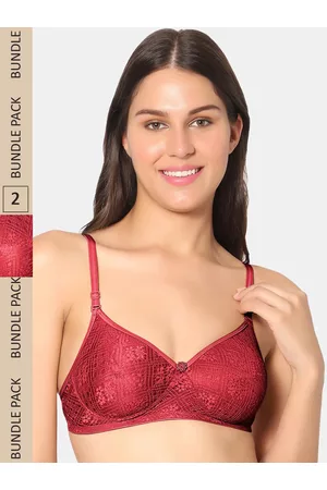 Sonari Unique Double Layered Non Wired Full Coverage Super Support Bra  (Pack of 2) - Red