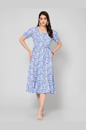 CANTABIL Floral Tie-Up Midi Dress