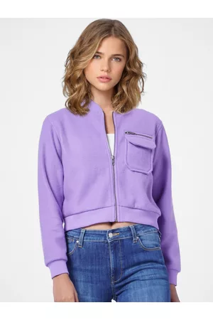 ONLY Women Purple Crop Bomber Jacket