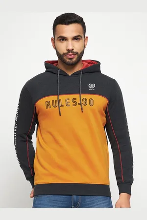 Duke Men Colourblocked Hooded Sweatshirt
