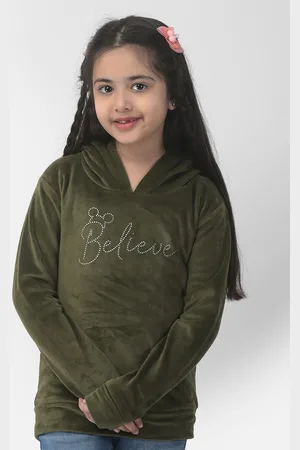 Crimsoune Club Girls Printed Hooded Sweatshirt