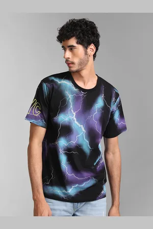 Kazo Men Black Printed Cotton T-shirt