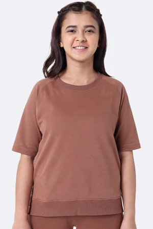 BlissClub Women Round Neck Raglan Sleeves Willow Soft Cotton Pullover Sweatshirt