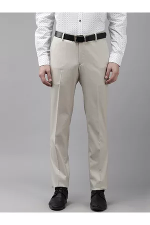 Buy Arrow Light Grey Flat Front Trousers for Men Online  Tata CLiQ