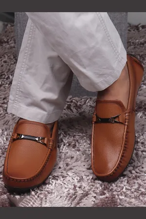 Red Chief Men Tan Leather Loafers