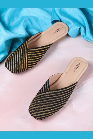 SHEZONE Women Striped Mules Flats