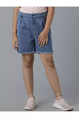 UNDER FOURTEEN ONLY Girls Cotton Denim Shorts