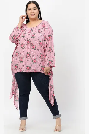 KLOTTHE Women Plus Size Floral Printed Top