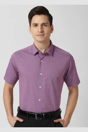 Peter England Men Purple Solid Formal Shirt