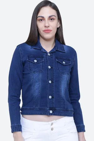 FCK-3 Women Washed Crop Denim Jacket