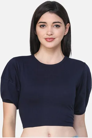 Cation Round Neck Crop Top