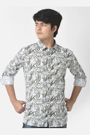Crimsoune Club Boys Slim Fit Printed Pure Cotton Casual Shirt