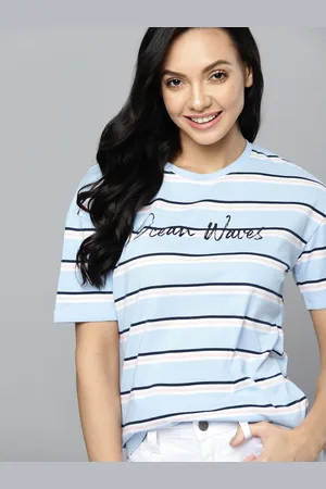 Buy Mast & Harbour Women Green & White Striped T Shirt Dress