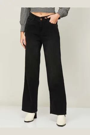 Xpose Women Comfort Wide Leg High-Rise Slash Knee Jeans