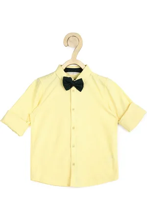 Peter England Boys Yellow Cotton Party Shirt