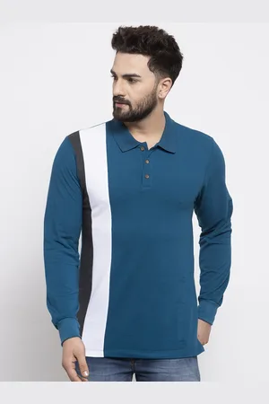 Kalt Men Colourblocked Polo Collar T-shirt