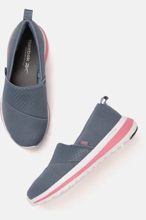 Reebok Women Teal Blue Woven Design Fortune Walker Slip-Ons