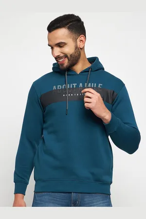 Duke Men Typography Printed Hooded Sweatshirt
