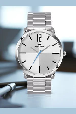 WROGN Men Silver-Toned Dial & Bracelet Style Straps Analogue Watch WRG00107C