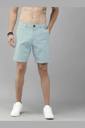 Roadster Men Blue Solid Regular Fit Regular Shorts