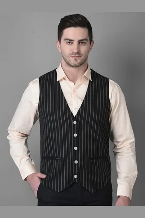 Canary London Men Striped Woven Formal Waistcoat