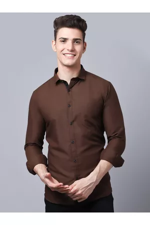 Majestic Men Brown Slim Fit Casual Shirt