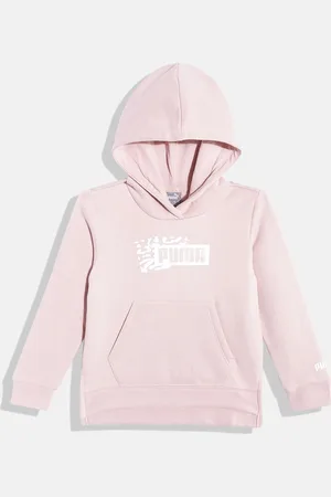 PUMA Girls Brand Logo Print Hooded Regular Fit Sweatshirt