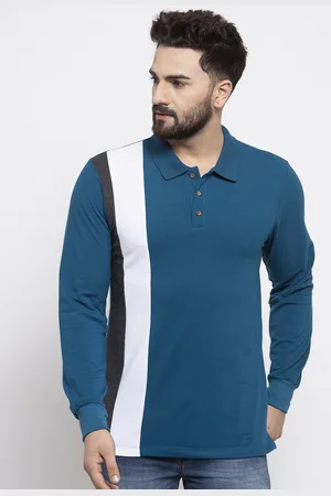 Kalt Men Colourblocked Polo Collar T-shirt