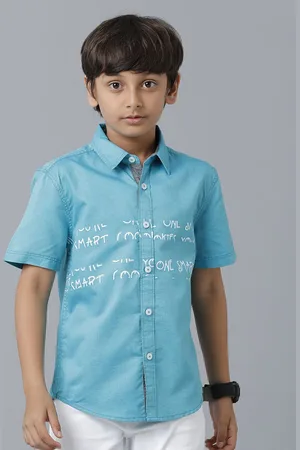 UNDER FOURTEEN ONLY Boys Green Casual Shirt
