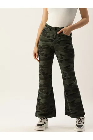 IVOC Women Boot Cut Camouflage Printed Jeans