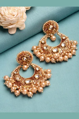 DUGRISTYLE Red Classic Chandbalis Earrings