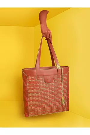 EUME Women Red Textured Shopper Handbag