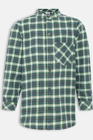 Oxolloxo Boys Green Regular Fit Checked Formal Shirt