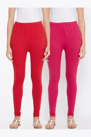 Tulsattva Women Pack Of 2 Solid Churidar-Length Leggings
