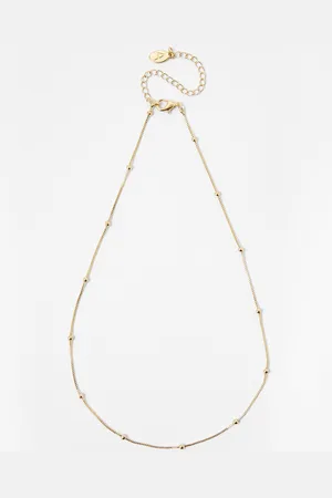 Accessorize London Gold-Toned Metal Gold-Plated Beaded Chain Necklace