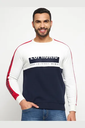 Duke Men Colourblocked Fleece Sweatshirt