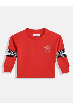 Ralph Lauren Girls Red Printed Pure Cotton Sweatshirt
