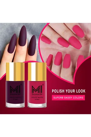 MI FASHION Set of 2 Velvet Matte Long Lasting Nail Polish 9.9 ml Each - Shades 29 & 24