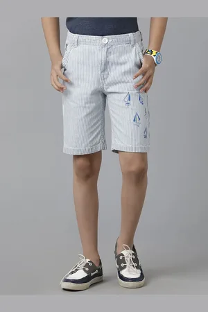 UNDER FOURTEEN ONLY Boys Striped Cotton Shorts