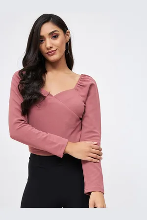 kibo Women Sweetheart Neck Crop Top