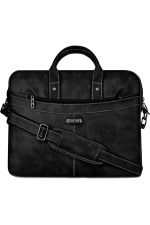 Lorem Unisex Black Textured Laptop Bag