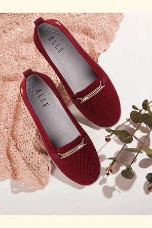 Elle Women Maroon Colourblocked Slip-On Sneakers