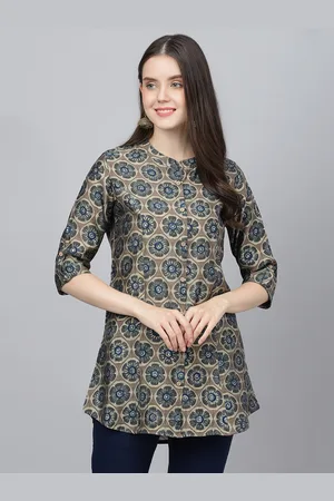 Divena World Modal Mandarin Collar Printed Tunic