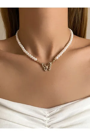 Shining Diva Women Gold-Plated & White Necklace