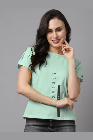 Friskers Women Typography Printed Slim Fit Pure Cotton T-shirt