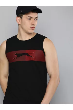 Slazenger Men Black Brand Logo Printed T-shirt