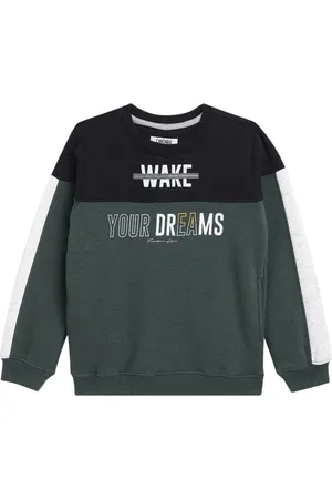 CANTABIL Boys Colourblocked Fleece Round Neck Sweatshirt